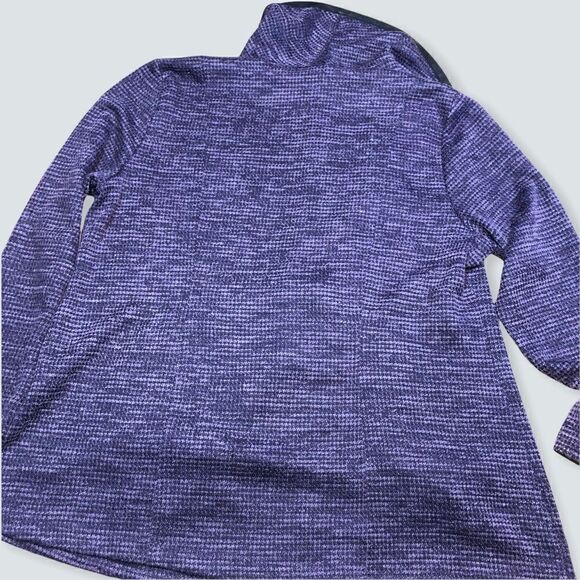 ml Design Knit Purple Cardigan with pockets- faux Leather edging sz 3 - Picture 5 of 5